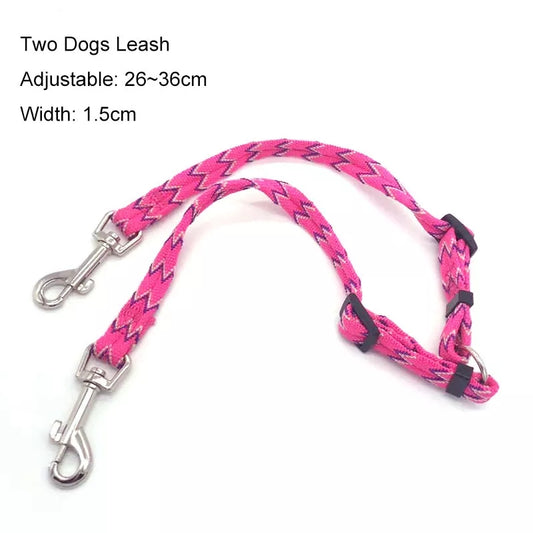 Two Dog Leash, Twin lead double Walking Leash