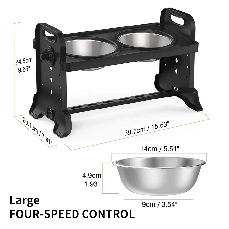 Adjustable Height elevated Dog Bowl Stand