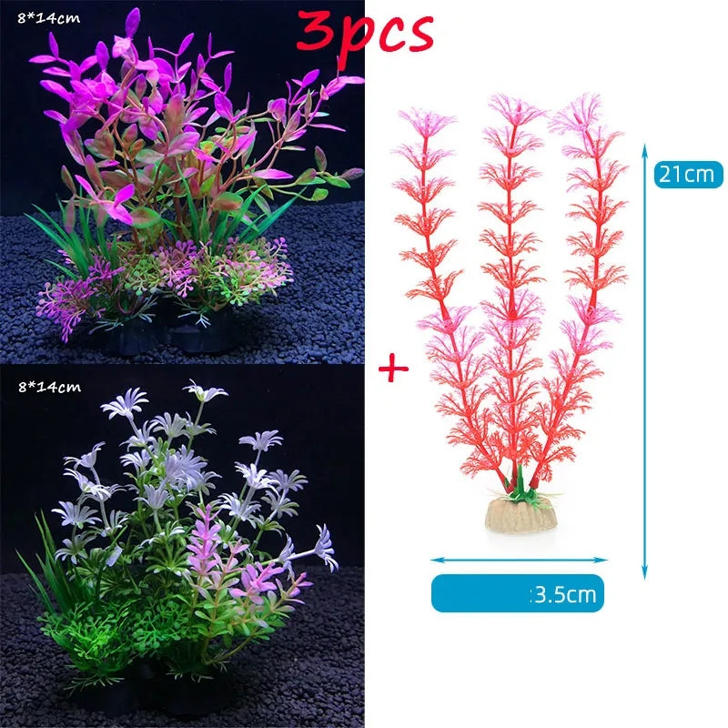 3 Pcs Artificial Aquarium Plants