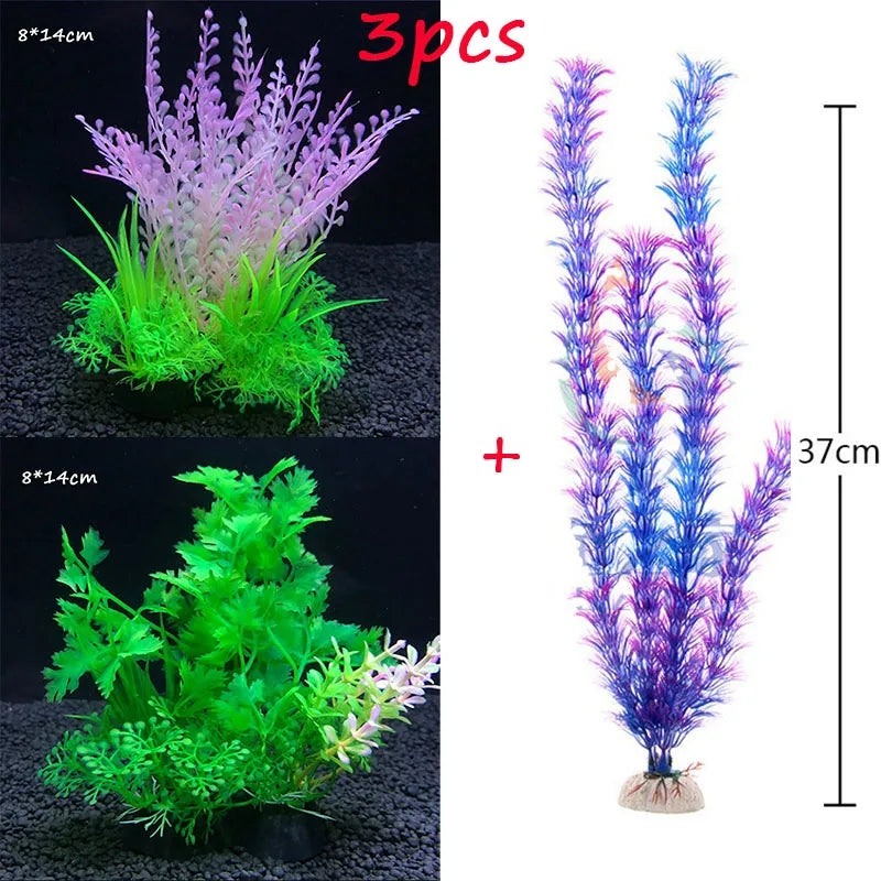 3 Pcs Artificial Aquarium Plants