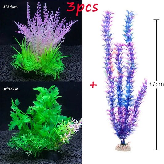 3 Pcs Artificial Aquarium Plants