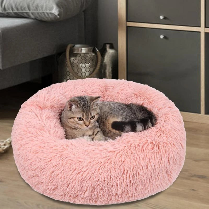 Pink fluffy cat beds online