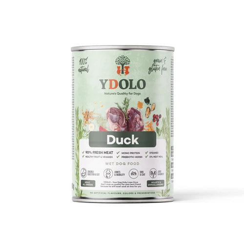 Ydolo Duck Complete Wet Food for Dogs – Healthy and Pure (6 x 400g)
