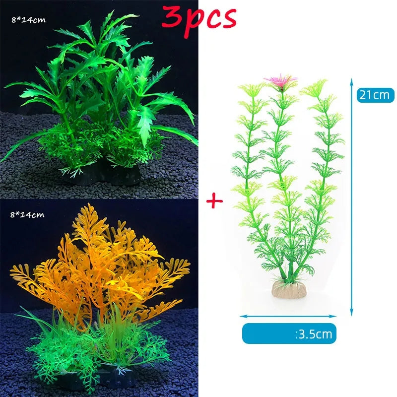 3 Pcs Artificial Aquarium Plants