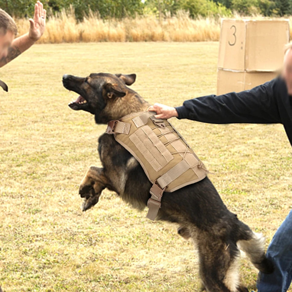 Tactical Military Style Dog Harness - Medium Black