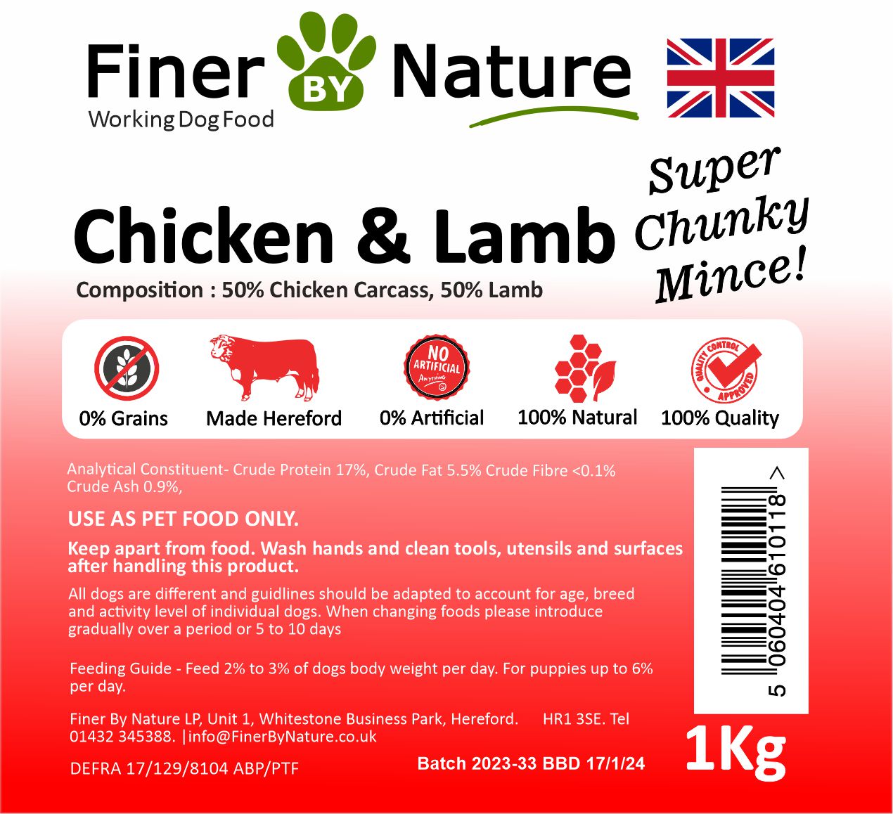 Finer by Nature CHICKEN & LAMB RAW