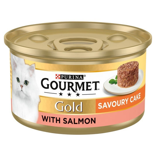 Gourmet Gold Savoury Cake Salmon Cat Food 85g x 12