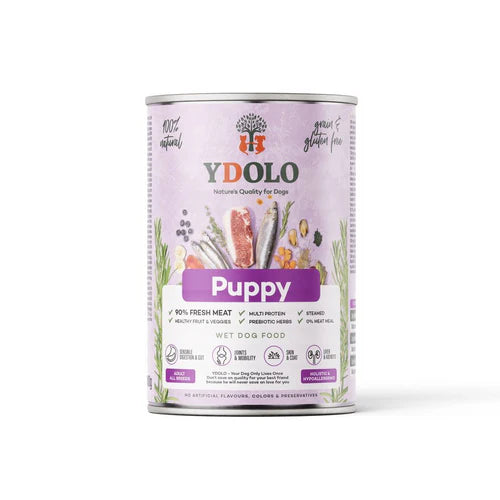 Ydolo Complete Wet Food for Puppies – Healthy and Pure (6 x 400g)