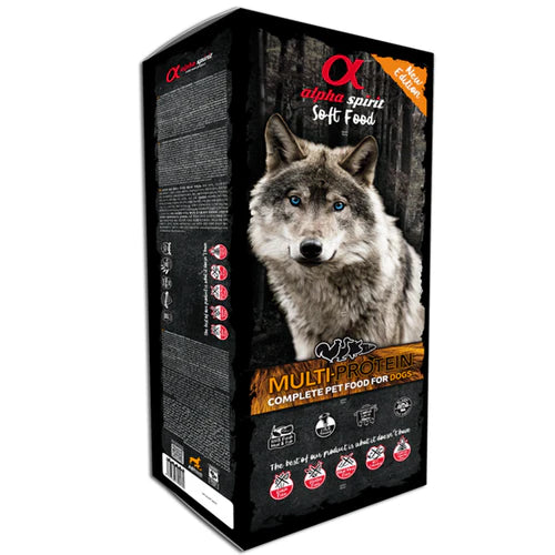 Alpha Spirit Multi-Protein Complete Dog Food Box – Semi-Moist (9kg)
