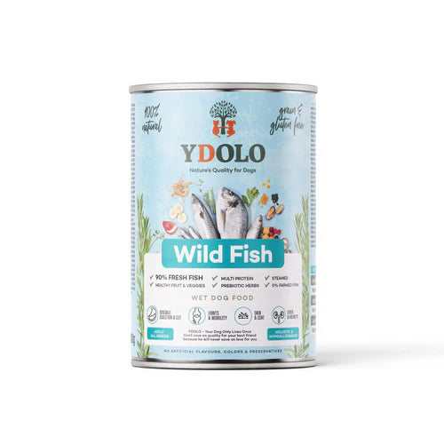 YDOLO Wild Fish Complete Wet Food for Dogs – Healthy and Pure (6 x 400g)